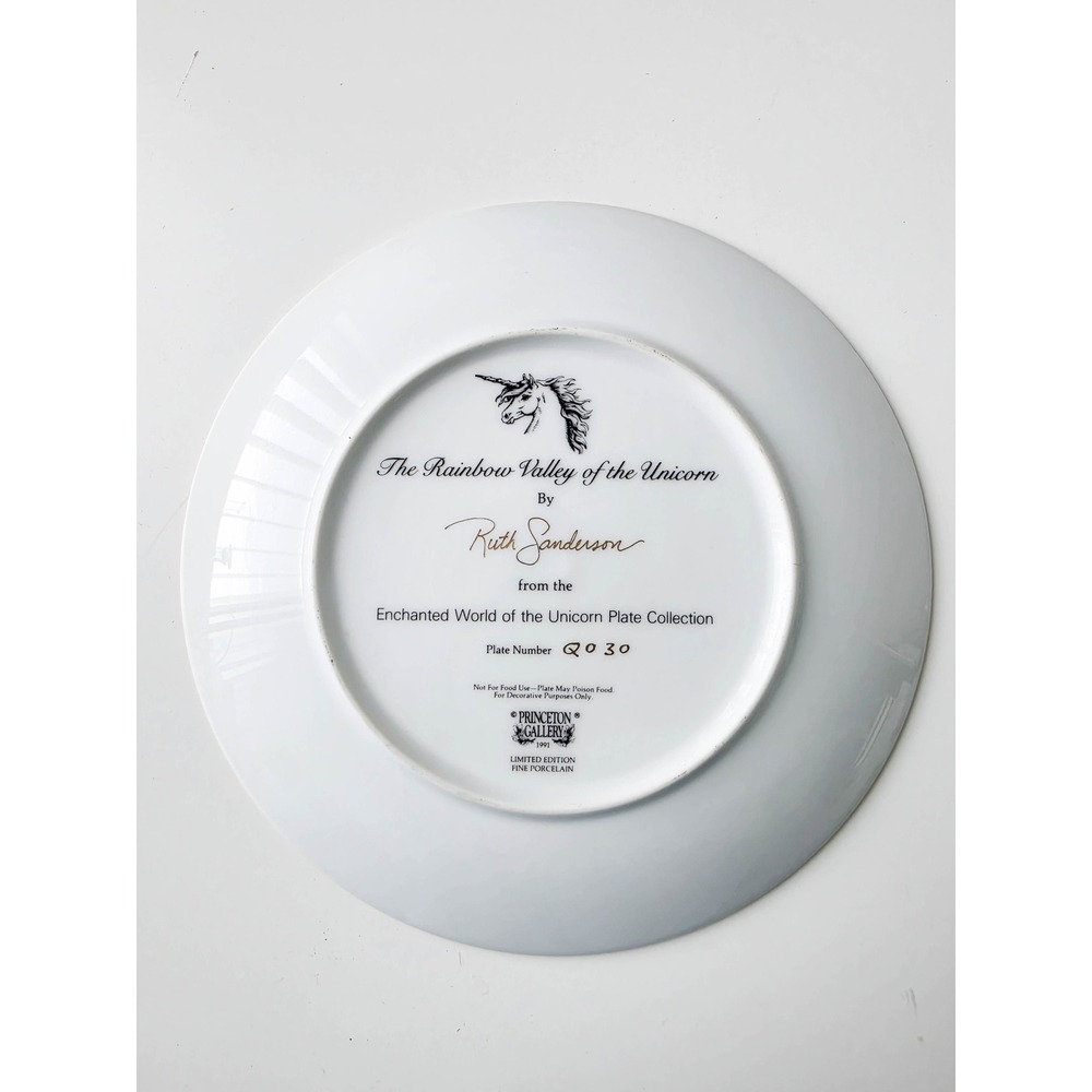 Princeton Gallery Ruth Sanderson Rainbow Valley of the Unicorn Collector Plate - Picture 7 of 9